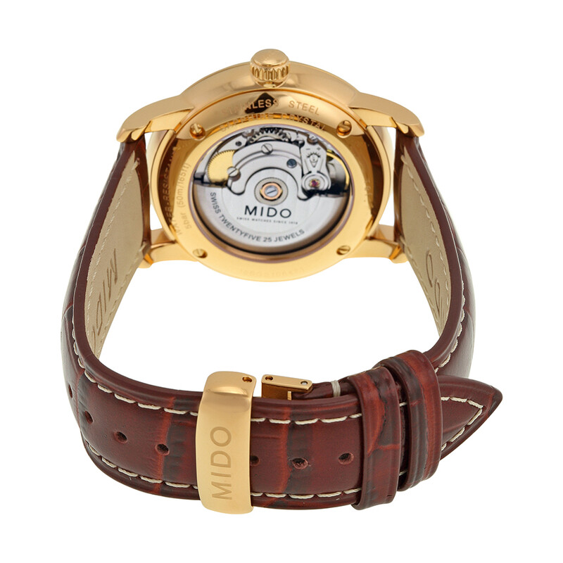 Mido Baroncelli Silver Dial Brown Leather Men's Watch M86002218
