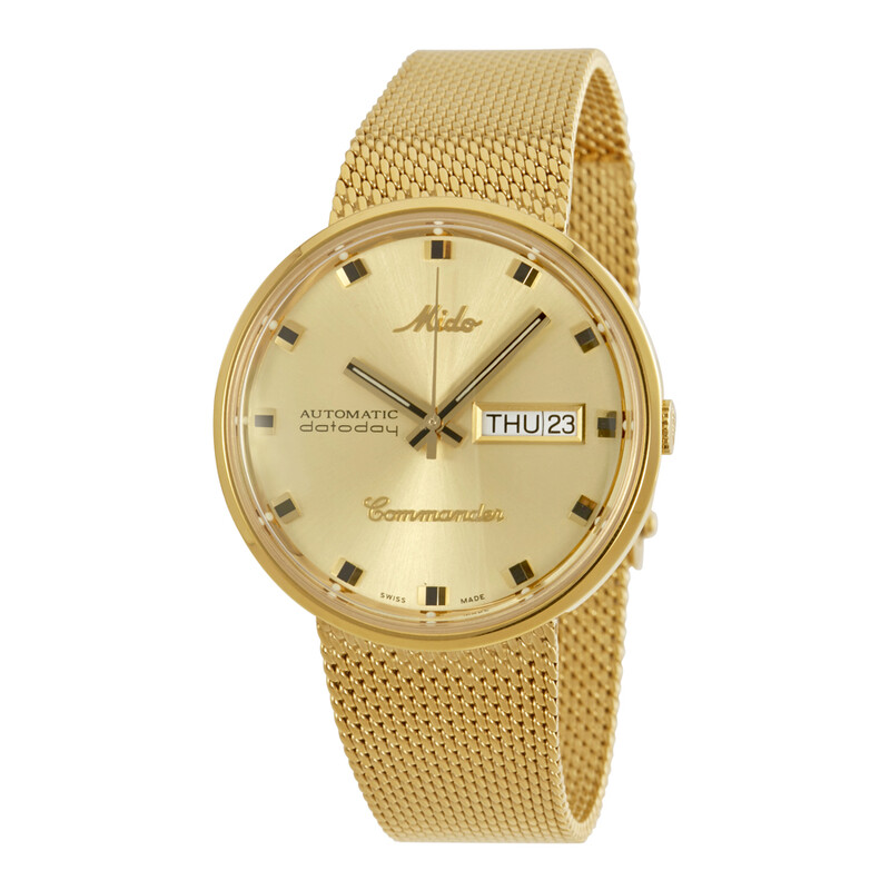 Mido Commander Automatic Yellow Gold Plated Unisex Watch M8429