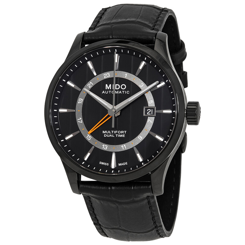 Mido Multifort Dual Time Automatic Black Dial Men's Watch