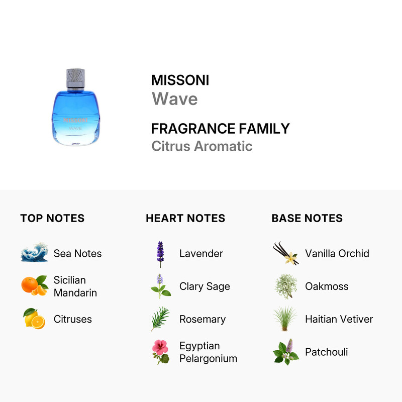 Missoni Men's Wave EDT Spray 3.4 oz Fragrances 8011003858156