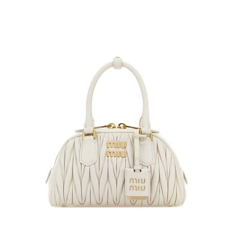 Miu Miu Arcadie Top Handle Bag — White 5BB191VOLOAN88 F0009