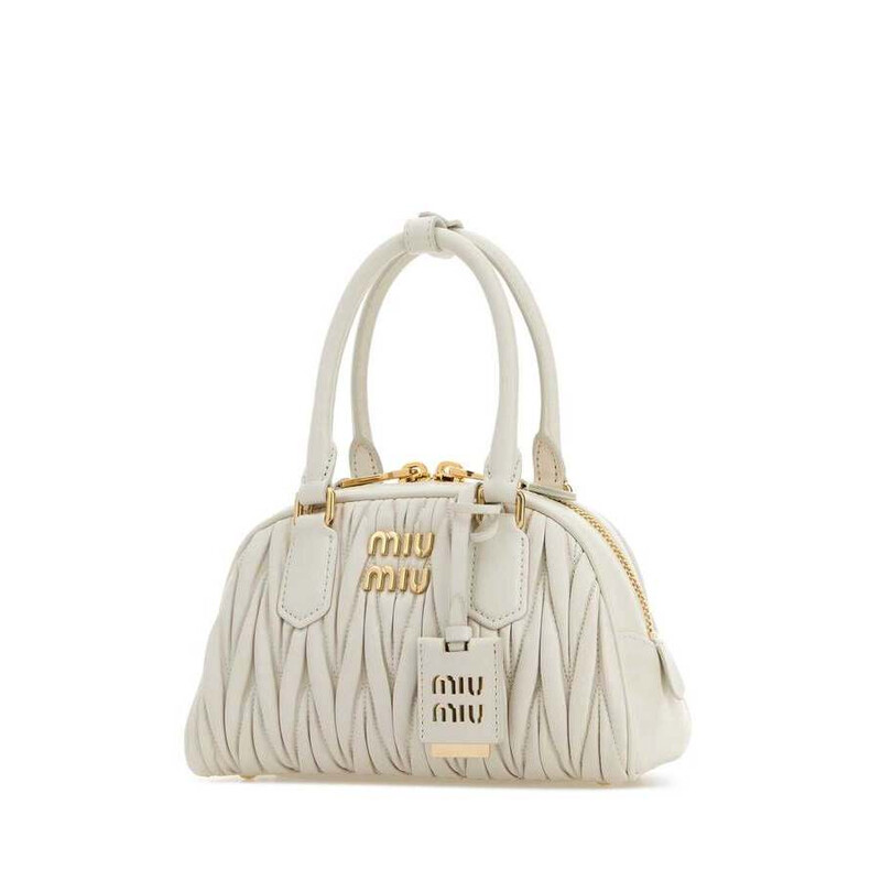 Miu Miu Arcadie Top Handle Bag — White 5BB191VOLOAN88 F0009