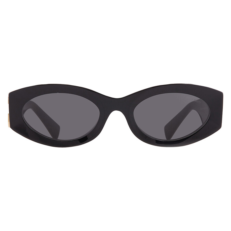 Miu Miu Black Oval Ladies Sunglasses MU 11WS 1AB5S0 54
