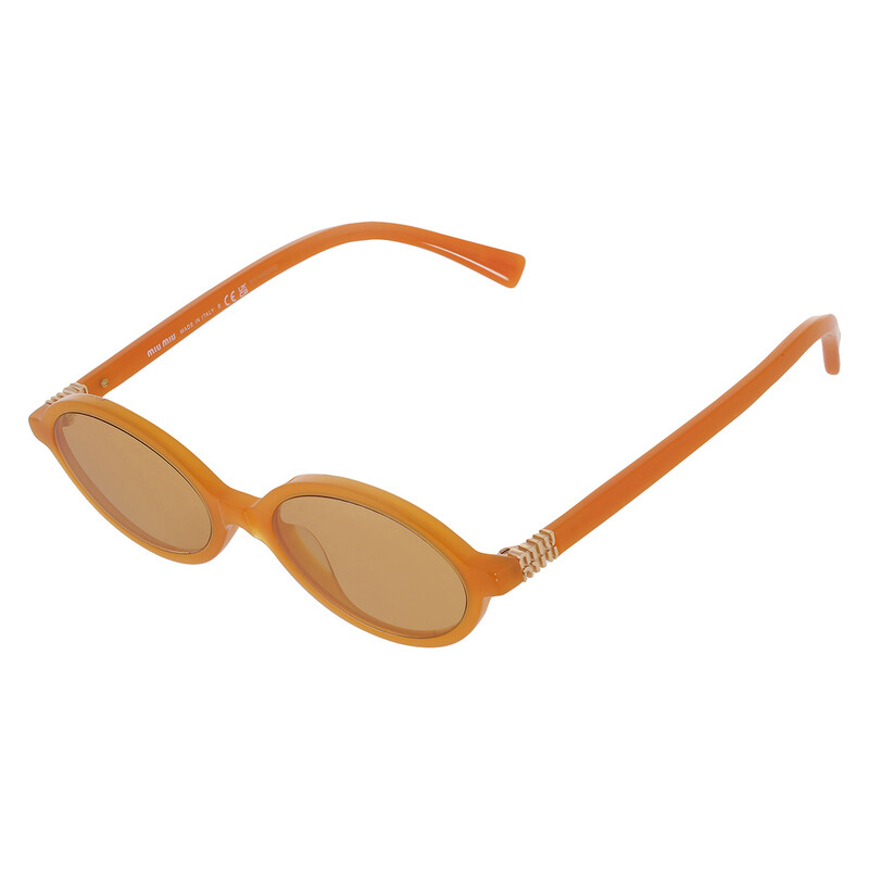 Miu Miu Brown Oval Ladies Sunglasses MU 04ZS 11V40D 50