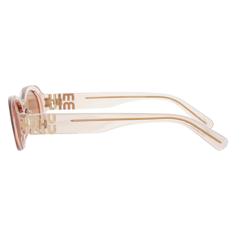 Miu Miu Dark Brown Oval Ladies Sunglasses MU 06ZS 13T1P1 50