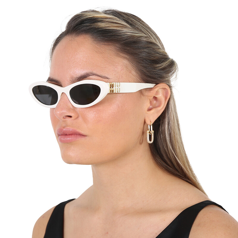 Miu Miu Dark Gray Cat Eye Ladies Sunglasses MU 09YS 1425S0 54
