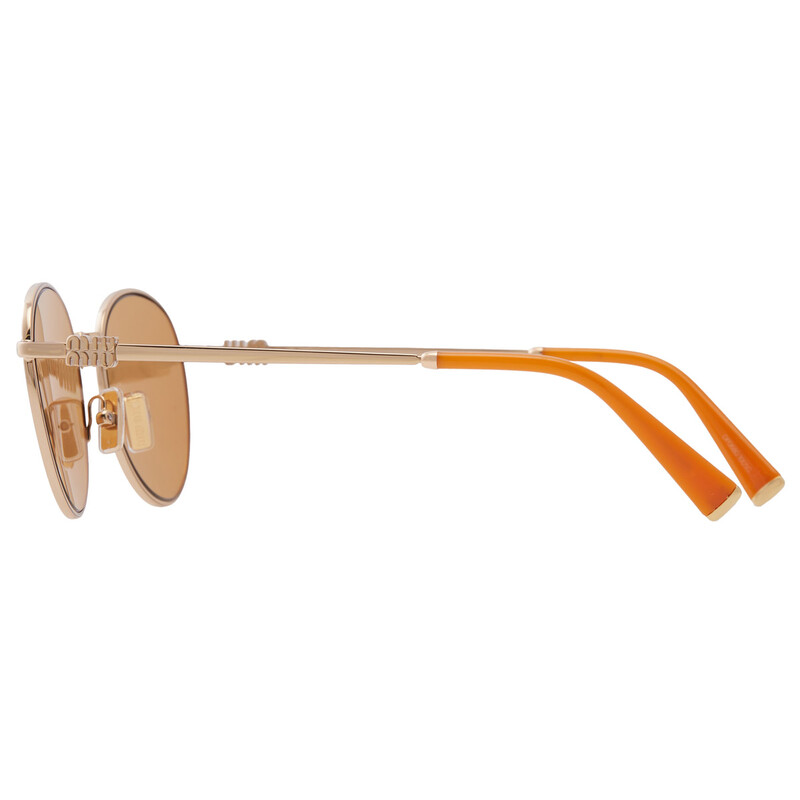 Miu Miu Orange Mirror Silver Round Ladies Sunglasses MU 55ZS