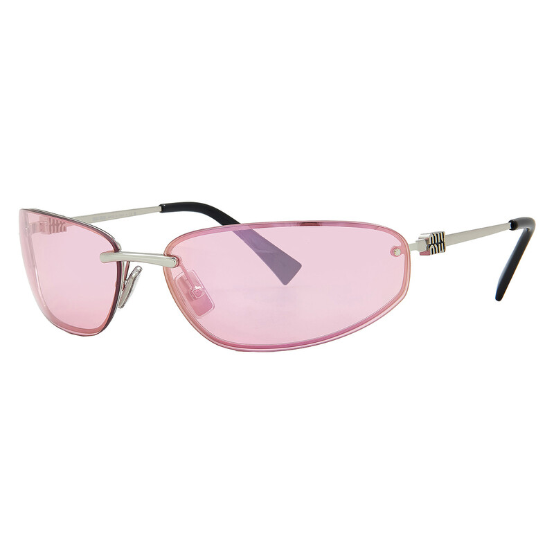 Miu Miu Pink Mirror Lilac Wrap Ladies Sunglasses MU A50S 1BC70J 68