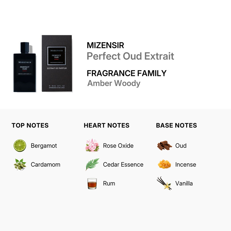Mizensir Unisex Perfect Oud Extrait de Parfum Spray 3.38 oz