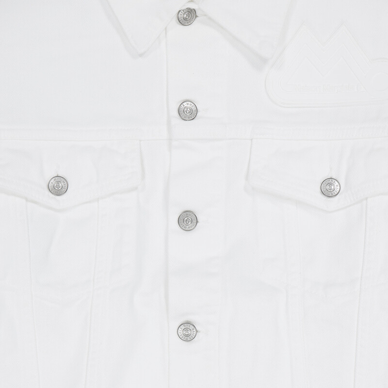 MM6 Maison Margiela MM6 Ladies White Cut-out Detail Denim Jacket