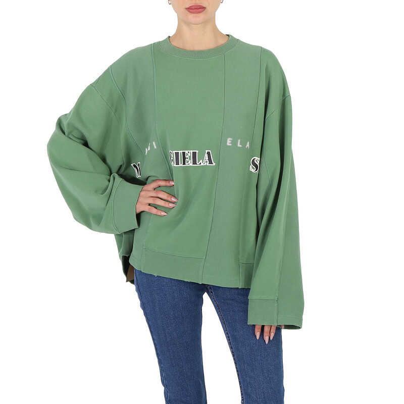 MM6 Maison Margiela Ladies Clover Band Logo Print Sweatshirt, Size
