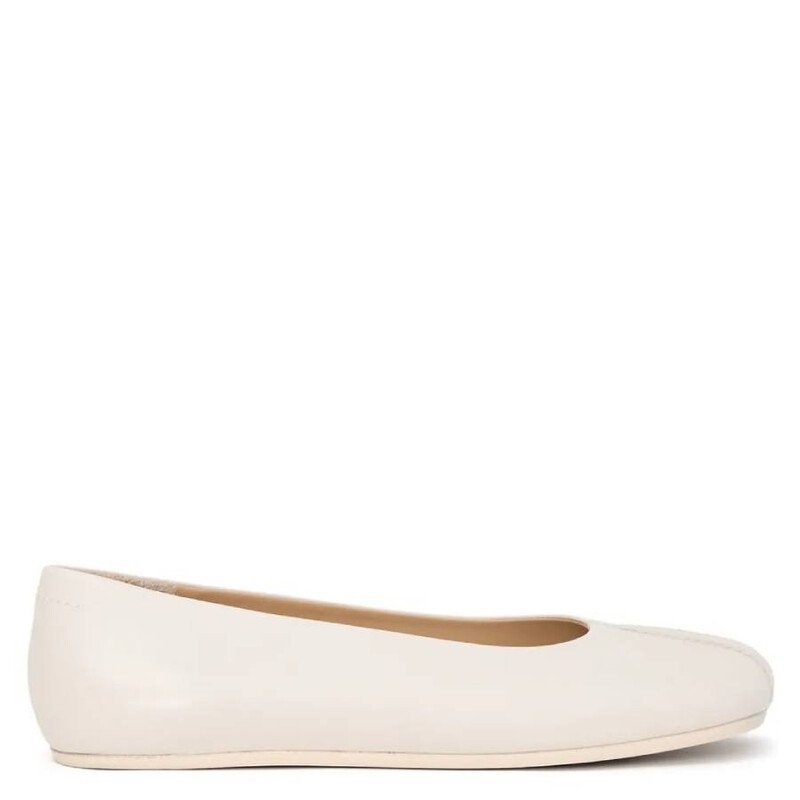 MM6 Stitch-Out Leather Ballet Flats, Brand Size 37 ( US Size 7