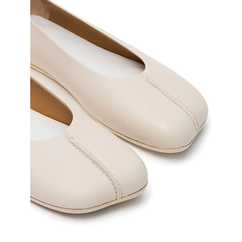 MM6 Stitch-Out Leather Ballet Flats, Brand Size 37 ( US Size 7