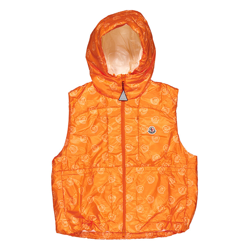 MONCLER ケース・小銭入れ オレンジ・カーキ 小銭も入る小物入れ・コインケース（オレンジ×黄緑）カード入れ付き