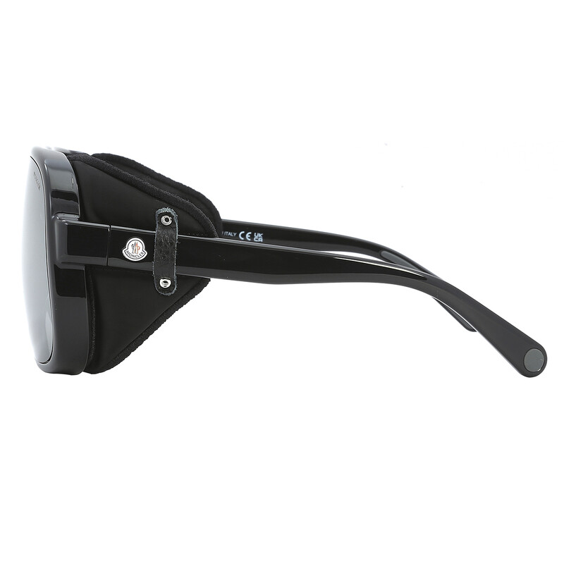 Moncler Diffractor Smoke Silver Flash Oversized Unisex Sunglasses