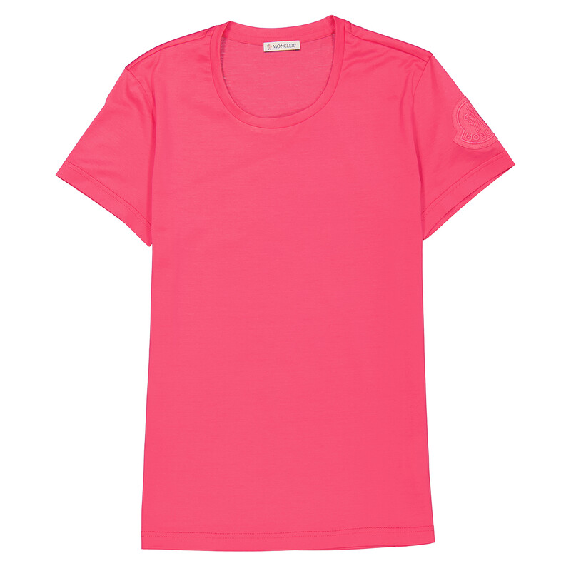 Moncler Pink Logo T-Shirt Size X-Small E10938086261-V8002-522