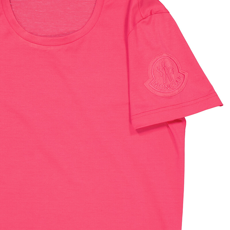Moncler Pink Logo T-Shirt Size X-Small E10938086261-V8002-522