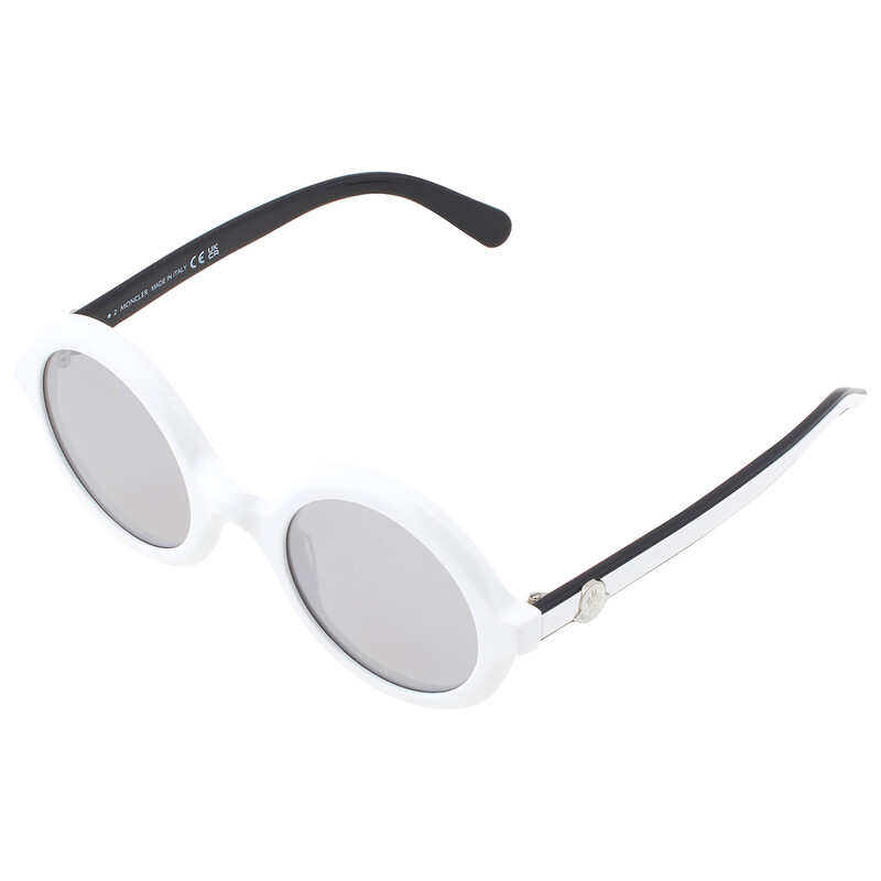 Moncler Orbit Round Sunglasses ML0261 21C White 50mm Moncler Orbit Silver Mirror Round Ladies Sunglasses ML0261  main image 3