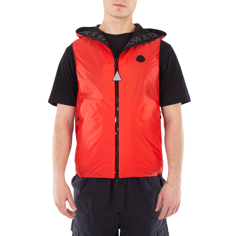MONCLER バックロゴ オレンジ フード付きパーカー M MONCLER 