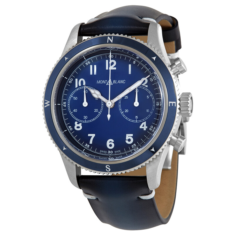 Montblanc 1858 Chronograph Automatic Blue Dial Men's Watch 126912
