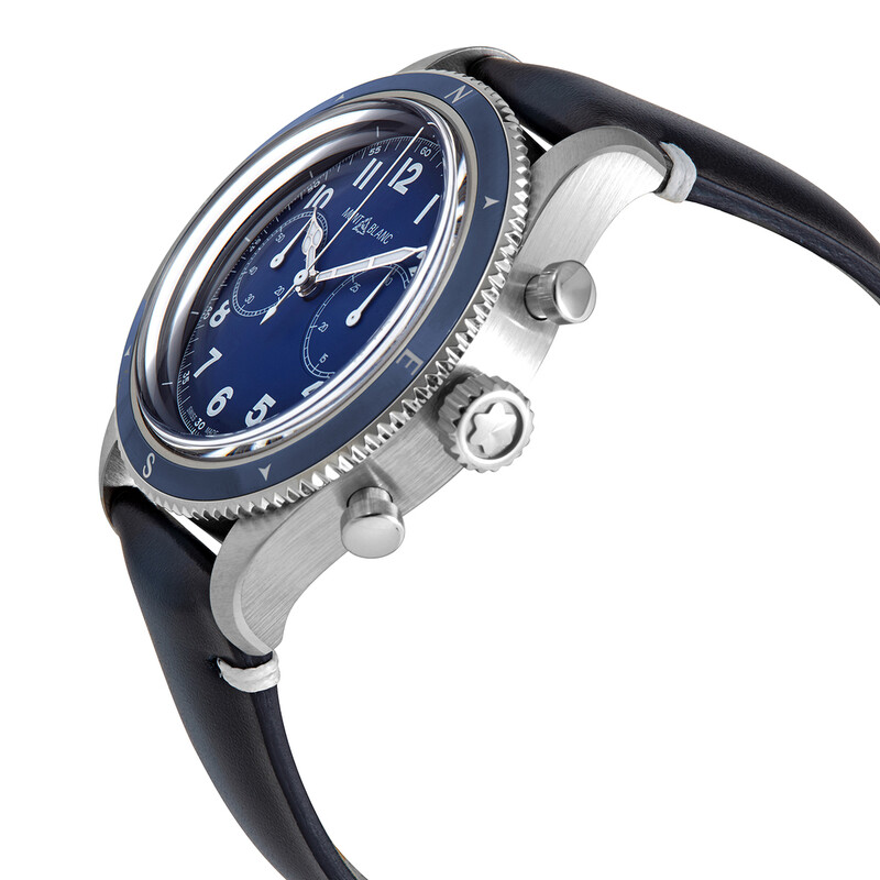 Montblanc 1858 Chronograph Automatic Blue Dial Men's Watch 126912