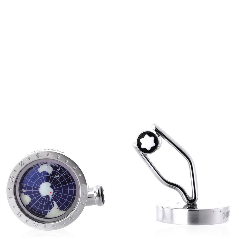 Montblanc 1858 Geosphere Stainless Steel Cufflinks 126165