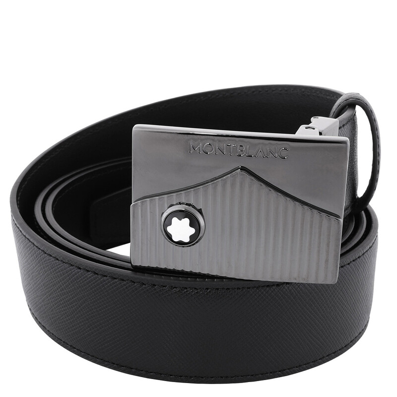 Montblanc Black 35 mm Saffiano-Printed Leather Belt 199090