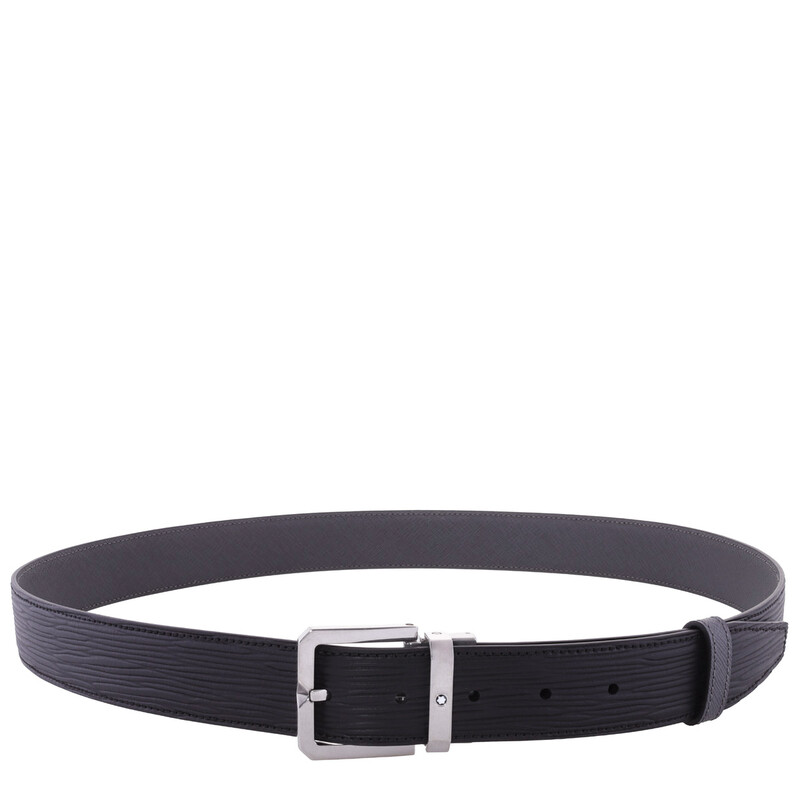 Montblanc Black 35 mm Textured Leather Belt 131171 4062037111292