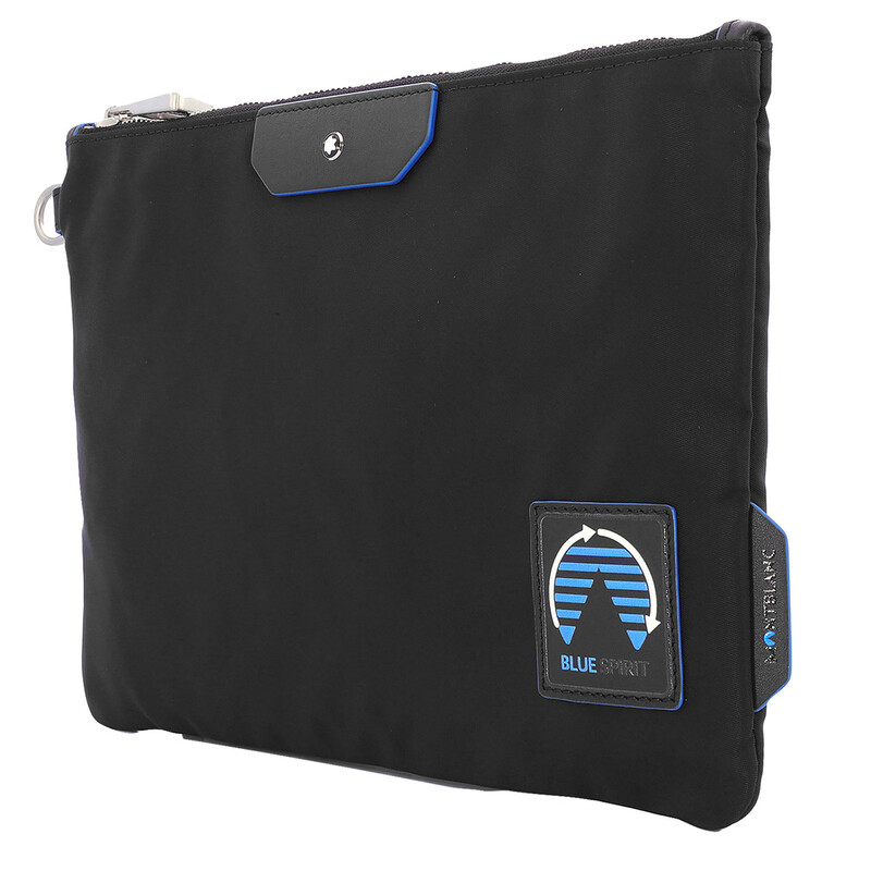 Montblanc Black Blue Nylon Spirit Medium Pouch 128734