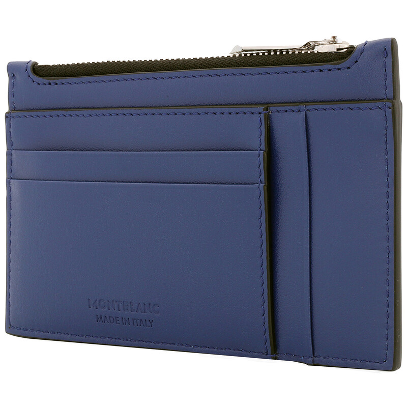 Montblanc Blue Leather Meisterstuck Pocket Holder 8CC 129687 Montblanc Blue Leather Meisterstuck Pocket Holder 8CC 129687