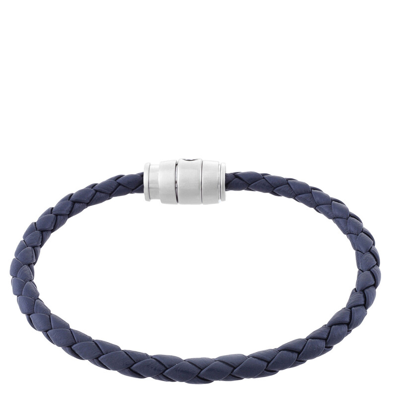 Montblanc Blue Woven Leather Bracelet, Size 60 136012 - Jewelry
