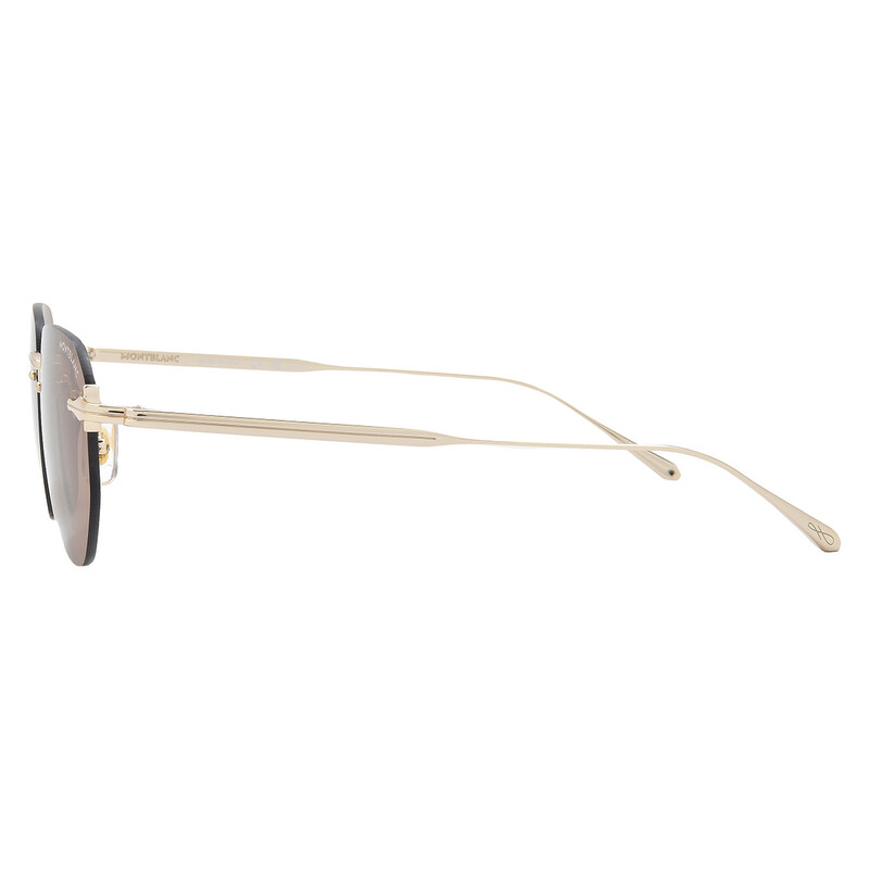Montblanc Brown Geometric Men's Sunglasses MB0405S 002 51