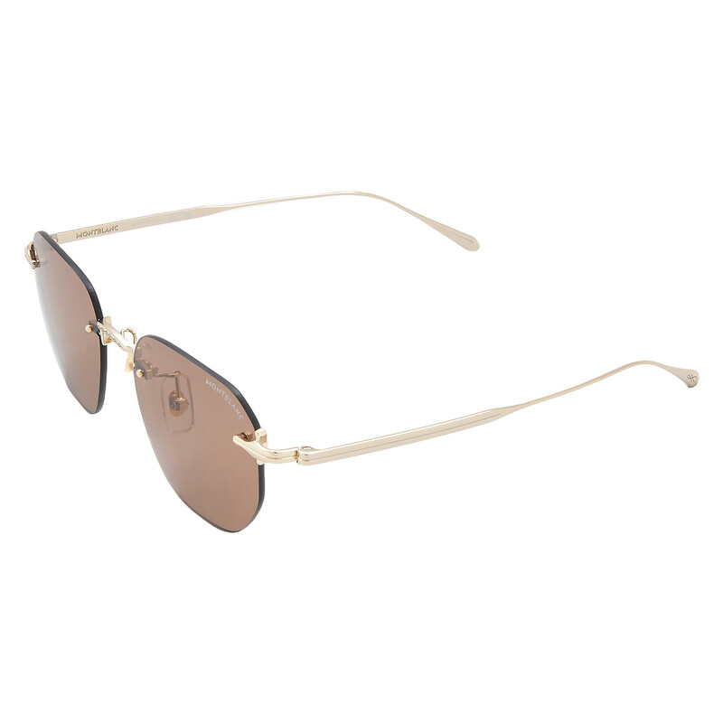 Montblanc Brown Geometric Men's Sunglasses MB0405S 002 51