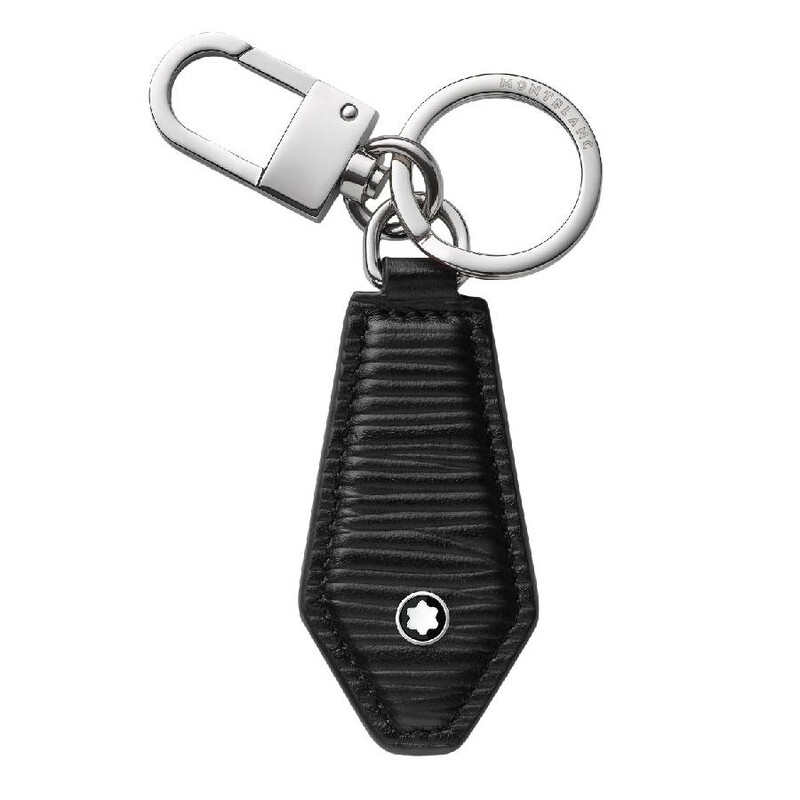 MONTBLANC ブラックレザー キーホルダー Montblanc Diamond Shaped Leather Keychain 130932 4062037108100