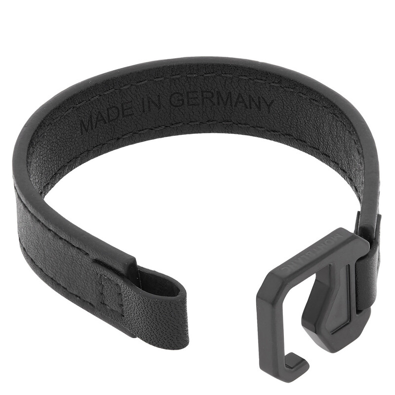 Montblanc Extreme Black Leather Bracelet, Size 60 12382960