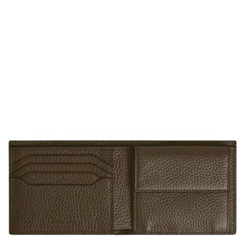 Montblanc Grain Leather 4cc Wallet With Coin Case 220216