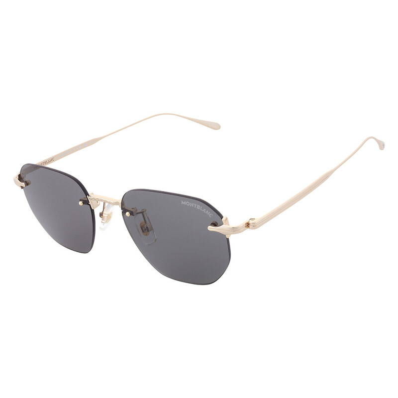 Montblanc Grey Geometric Men's Sunglasses MB0405S 001 51