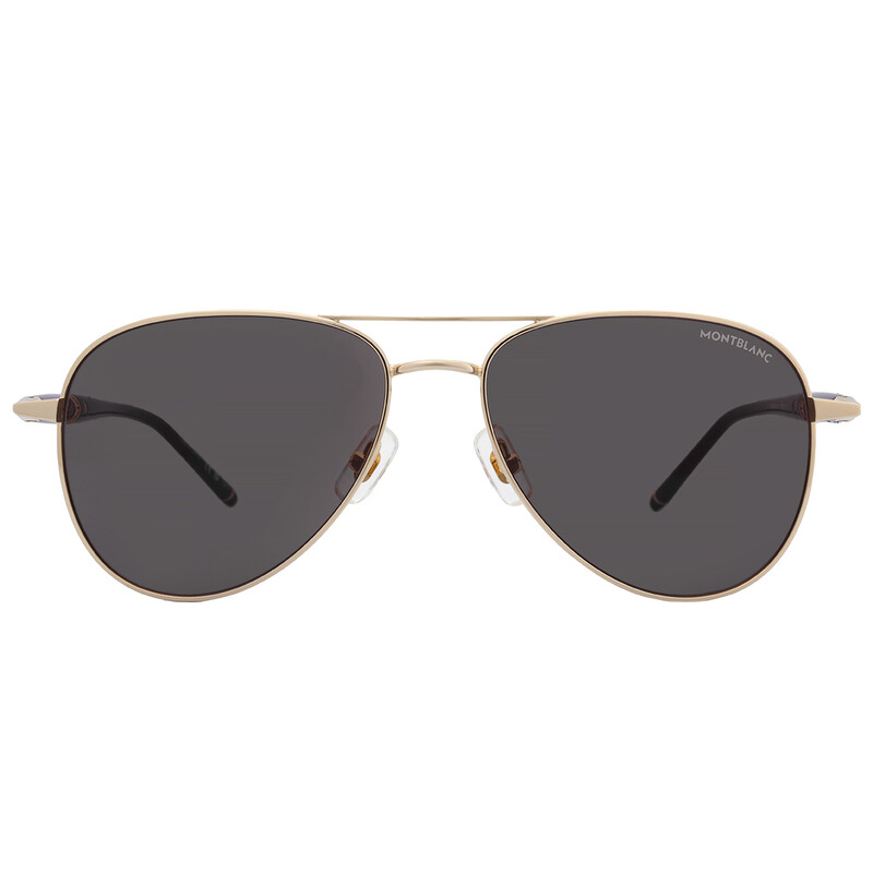 Montblanc Grey Pilot Men's Sunglasses MB0345S 001 57 889652478043