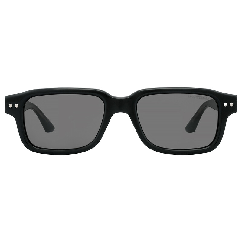 Montblanc Grey Rectangular Men's Sunglasses MB0286S 001 53
