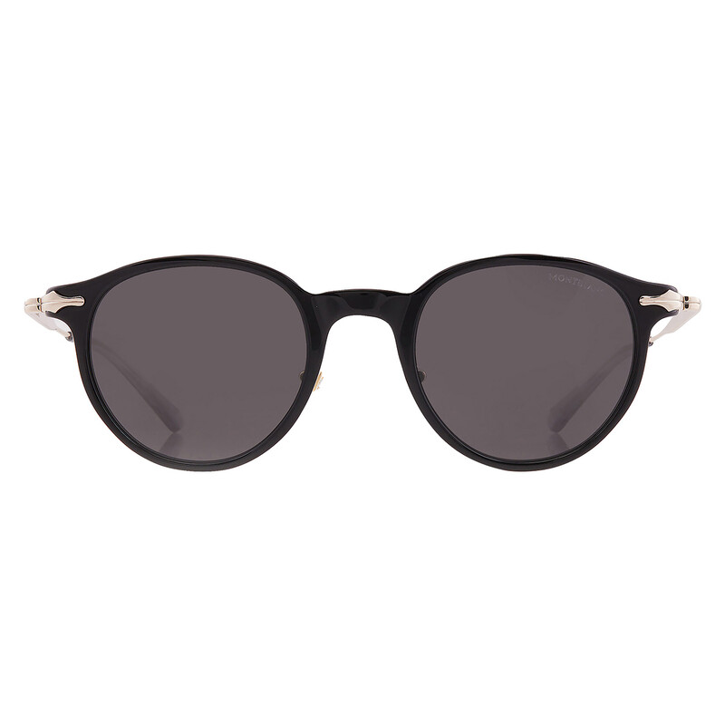 Montblanc Grey Round Men's Sunglasses MB0362S 001 49 889652511436