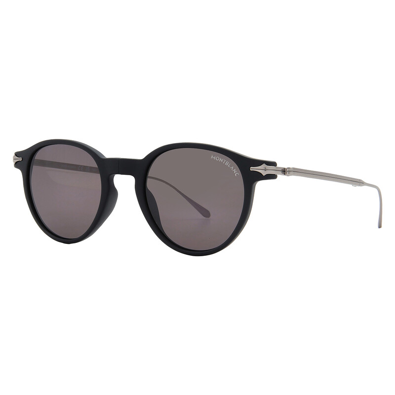 Montblanc Grey Round Men's Sunglasses MB0407S 002 49 889652542904