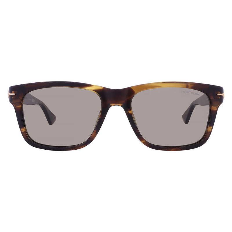 ボストン・ブラック サングラス ASH/BEIGEレンズ Montblanc Grey Square Men's Sunglasses MB0263S 006 54 889652512396