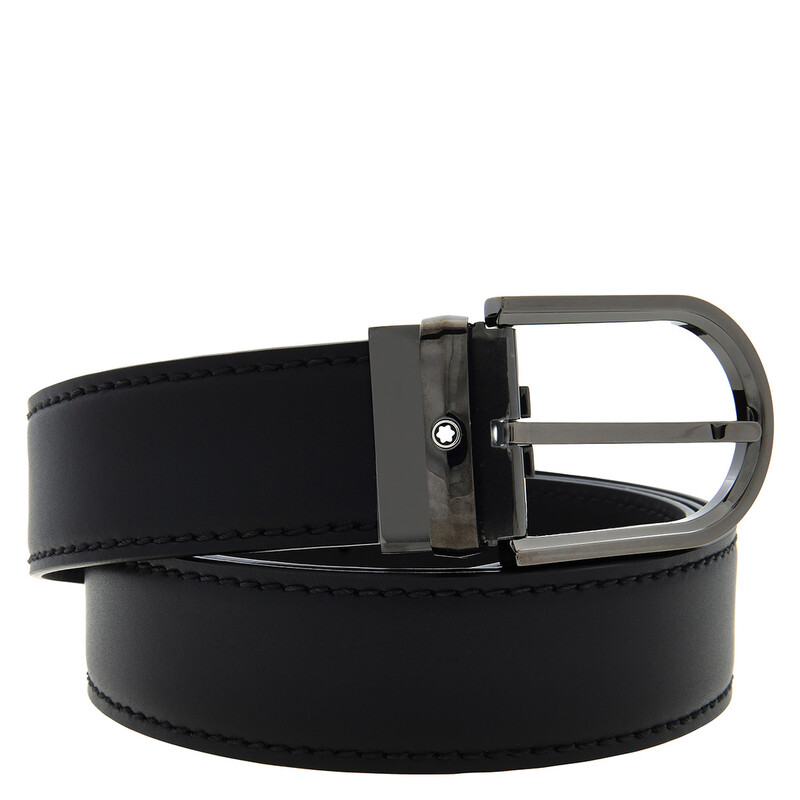 Montblanc Horseshoe Buckle 35 Mm Leather Belt 128770 4062037060279