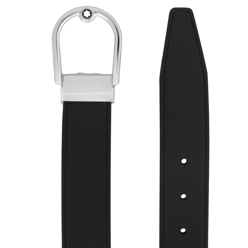 Montblanc Horseshoe Buckle Grainy 35mm Reversible Leather Belt