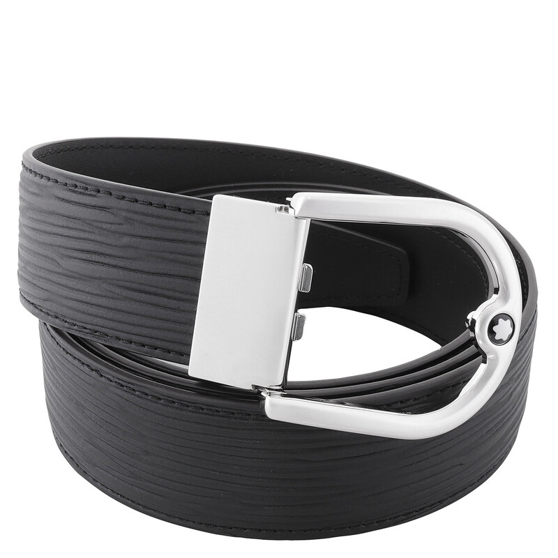 Montblanc Horseshoe Buckle Printed 35 mm Reversible Leather Belt