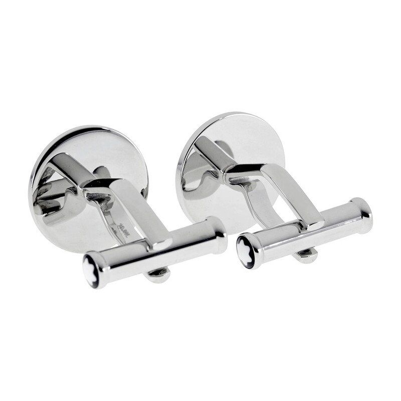 モンブラン カフス マイスターシュテュック オニキス 112896 Montblanc Iconic Stainless Steel Black Onyx Cufflinks 112896