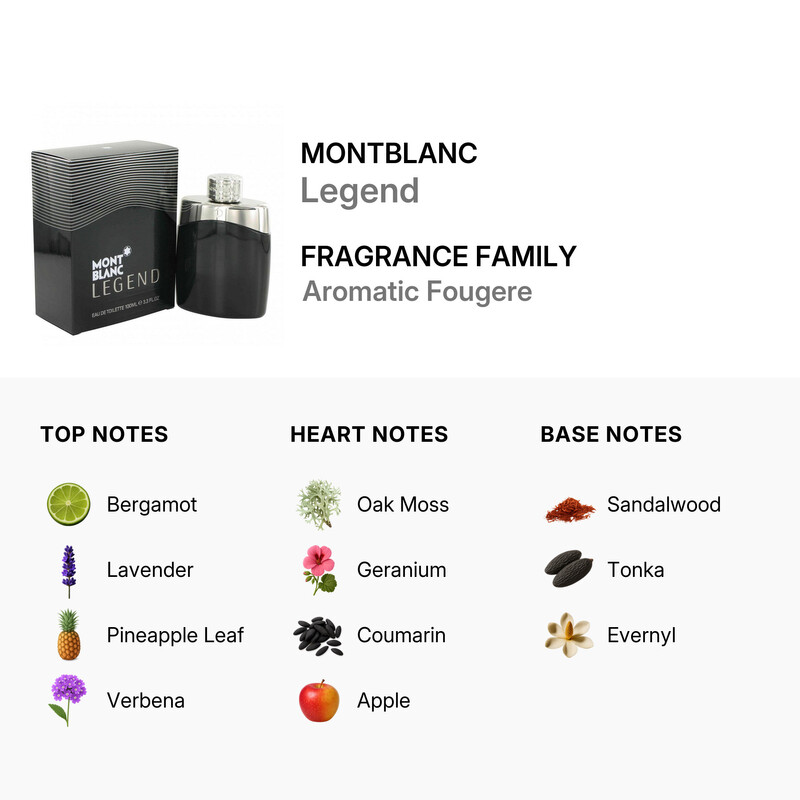 Montblanc Legend / Mont Blanc EDT Spray 3.3 oz (100 ml) (m