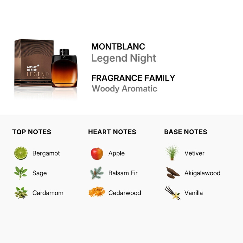 Montblanc Legend Night / Mont Blanc EDP Spray 3.3 oz (100 ml) (m
