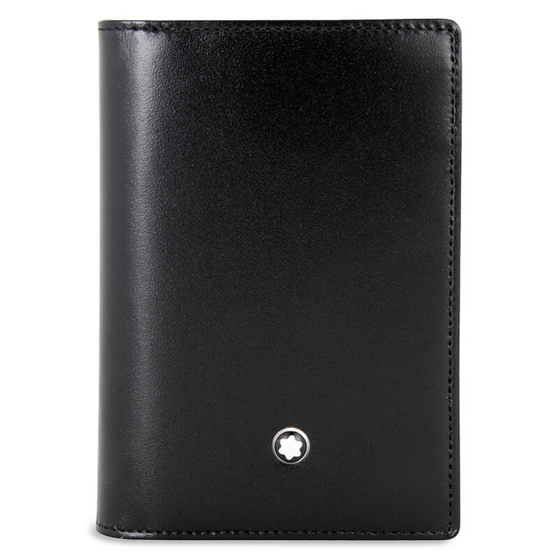 美品⭐︎MONT BLANC レザー ペンケース　ブラック　ギャランティカード付 Montblanc Meisterstuck 4CC Leather Card Holder 198321
