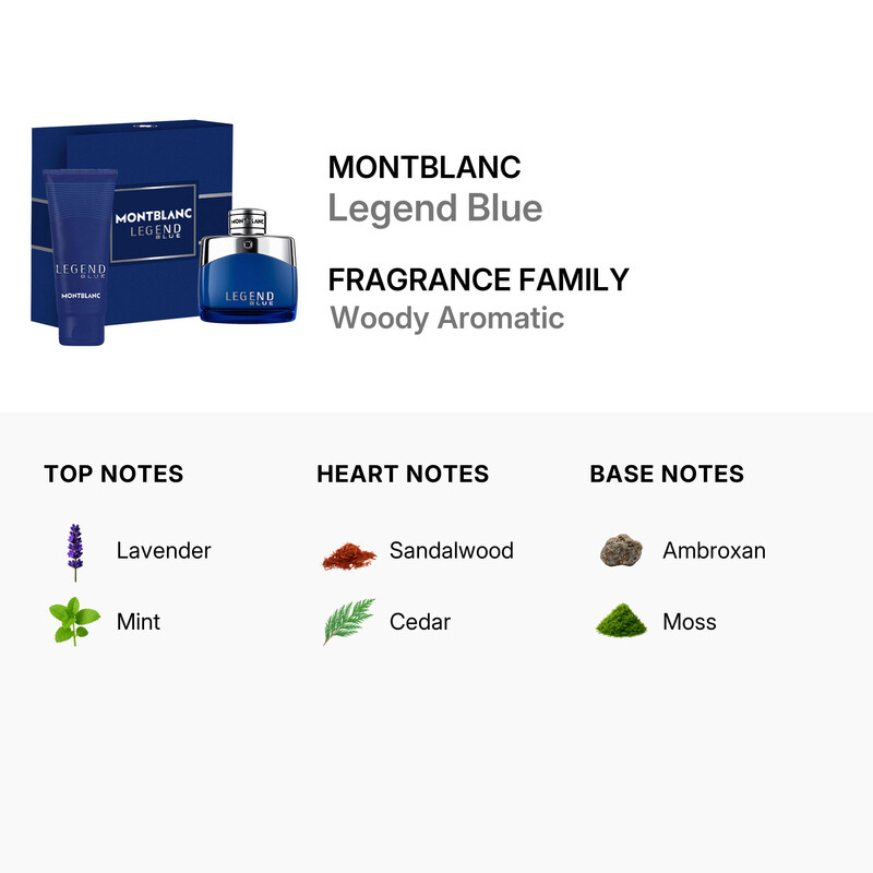 Montblanc Men's Legend Blue Gift Set Fragrances 3386460147705